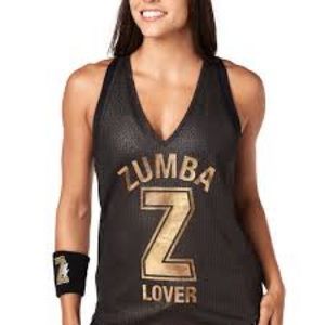 Zumba Lover Metallic Mesh Tank